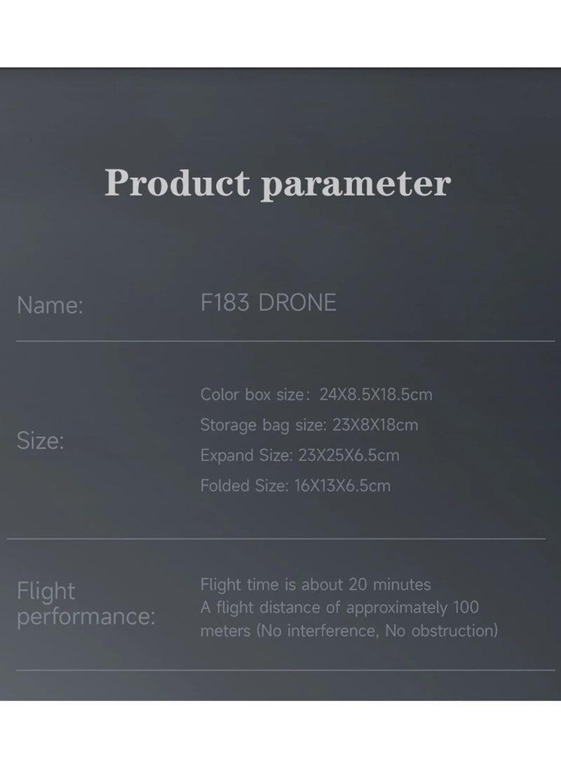 BGM - RC F183 Drone with 4K HD Camera, FPV Drones RC Quadcopters with Altitude Hold and Headless Mode, 3D View Mode, With LED lights, with G-sensor, 3D flip, One Key Takeoff / Landing, APP Control, Voice Control, With Remote Control, Foldable - White - Image 1