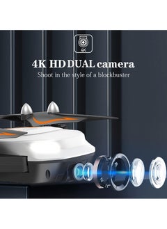 BGM RC F183 Drone with 4K HD Camera, FPV Drones RC Quadcopters with Altitude Hold and Headless Mode, 3D View Mode, With LED lights, with G-sensor, 3D flip, One Key Takeoff / Landing, APP Control, Voice Control, With Remote Control, Foldable - White  - Image 5