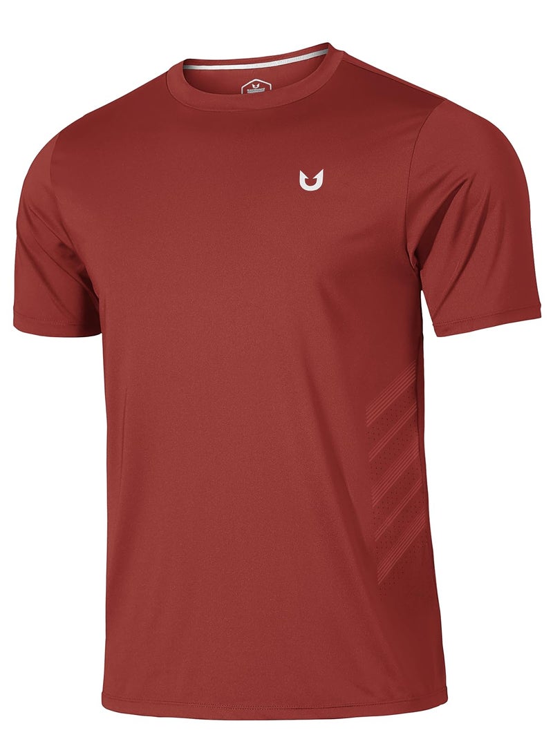 NORTHYARD Breathable 2.0â„¢ Men's Athletic Workout T-Shirt REDOCHRE-L - Image 1