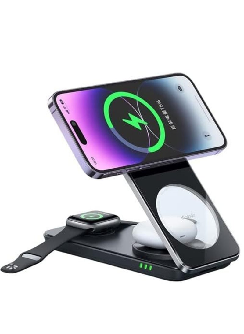 Mcdodo CH-1151 3-in-1 Wireless Charger - Black - Image 3
