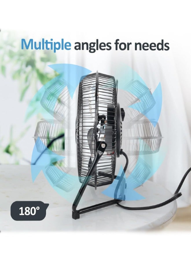 AHAKAC AHAKAC Table Fan, 3 Speed ​​Portable Metal Fan, Home Quiet Fan, High Speed ​​Floor Fan, Adjustable Tilt, Suitable for Home Office Bedroom, Black (9 Inch)  - Image 4