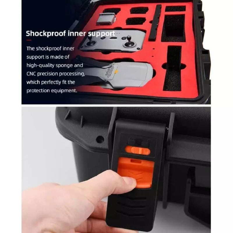 Careflection Waterproof Hard Carrying Abs Double Layer Case-Can Hold Tablets,Landing Pad,Tablet Holder and Other DJI Accessories for DJI Mavic Air 2 / Air 2S (Abs), Black - Image 2