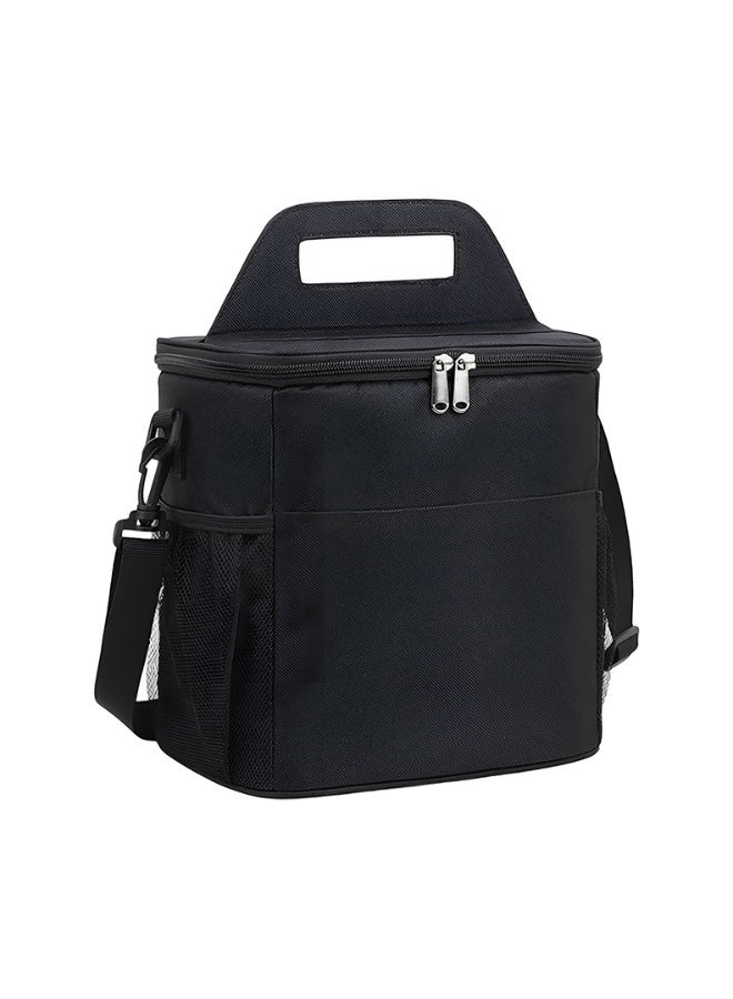 توشيونيكس حقيبة غداء معزولة – مقاومة للتسرب وصديقة للبيئة – مصنوعة من قماش أوكسفورد الحراري – سعة 8.5 لتر – مدمجة ومتينة – مزودة بحزام كتف ومقبض – متعددة الجيوب للتنقل والعمل والمدرسة – فتاحة زجاجات مرفقة – ألوان: أسود، رمادي، أزرق - Image 1