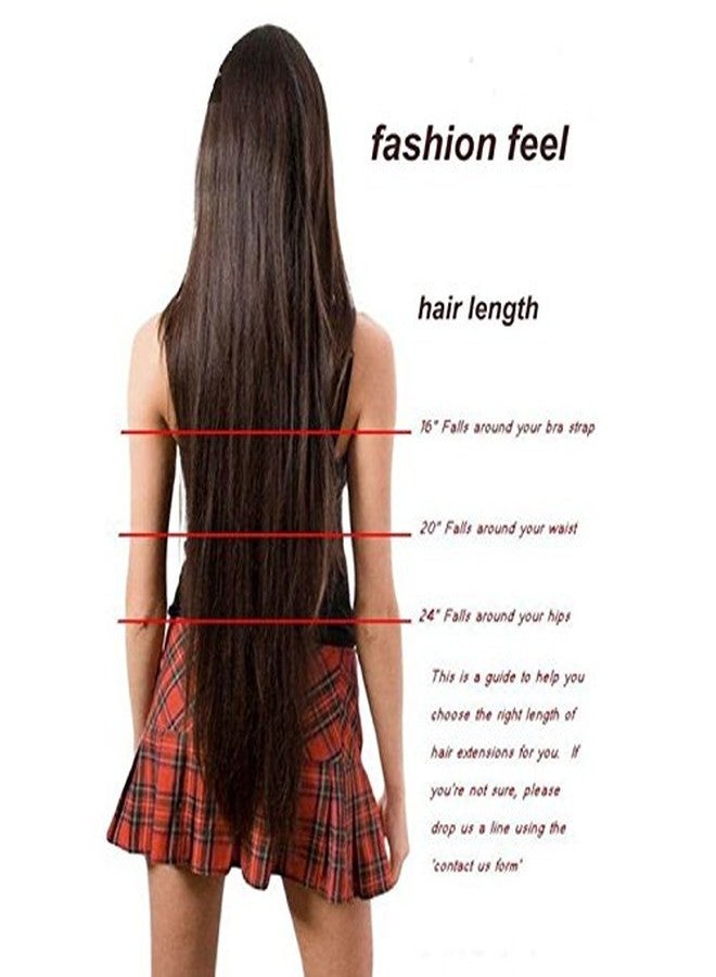 Artifice 5 Clip Straight Clip in Hair Extensions for Women Natural Soft Clip on Extensions Synthetic Thick Hairs for Any Event for Girls Hair Extension Natural Dark Brown 26 INCH - Image 4