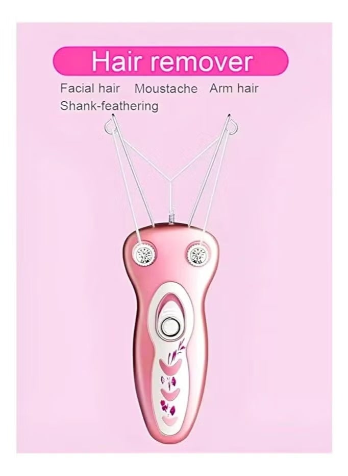 Daling Electric Facial Hair Remover for Women – Painless Threading Epilator for Face, Upper Lip, Chin & Arms – Automatic Cotton Thread Hair Removal Device – Pink - Image 3