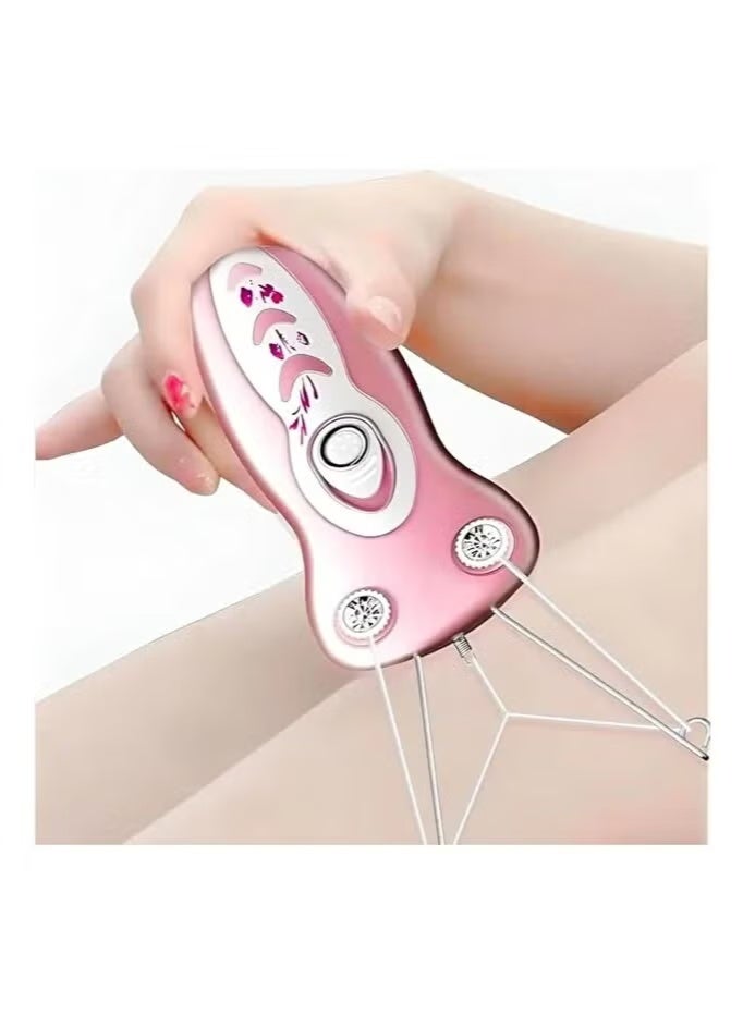 Daling Electric Facial Hair Remover for Women – Painless Threading Epilator for Face, Upper Lip, Chin & Arms – Automatic Cotton Thread Hair Removal Device – Pink - Image 5