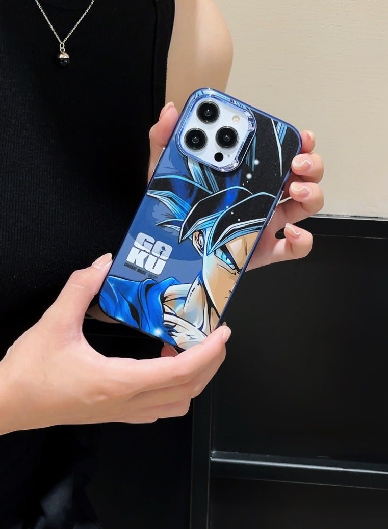 Color Fans Dragon Ball Half-Face Goku & Vegeta Case for iPhone 14 Pro - Image 2