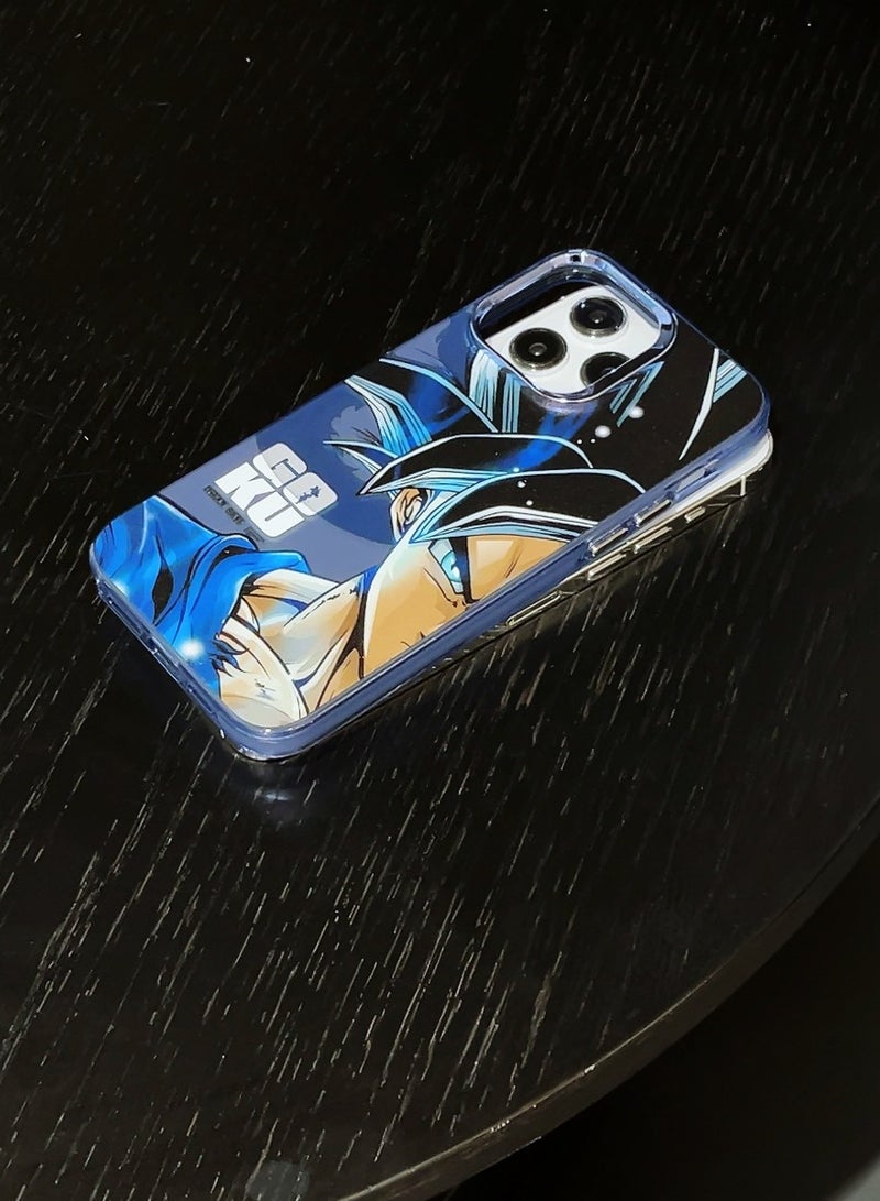 Color Fans Dragon Ball Half-Face Goku & Vegeta Case for iPhone 14 Pro - Image 3