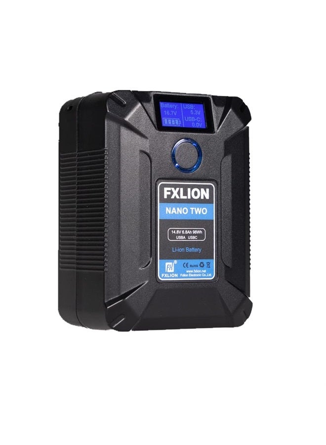 SONGING بطارية FXLION نانو تو 98WH صغيرة V-Mount/V-Lock مع Type-C و D-tap و USB A و Micro USB للكاميرات وكاميرات الفيديو والأضواء الكبيرة والشاشات وماك بوك والهواتف الذكية - Image 1
