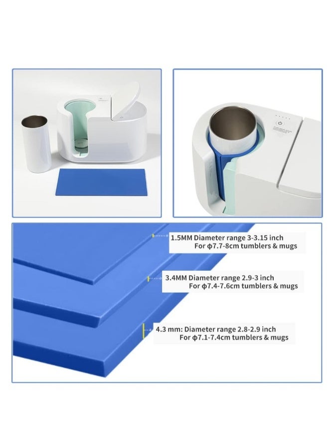 3 Pcs Silicone Mug wrap Wrap Sleeve, Sublimation Tumblers Wrap for Cricut Mug Press, Suitable for Mug Cup Press Machine Tumbler Heat Press Attachment (Blue, 9.8x4.8") - Image 3