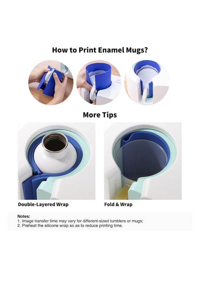 3 Pcs Silicone Mug wrap Wrap Sleeve, Sublimation Tumblers Wrap for Cricut Mug Press, Suitable for Mug Cup Press Machine Tumbler Heat Press Attachment (Blue, 9.8x4.8") - Image 4