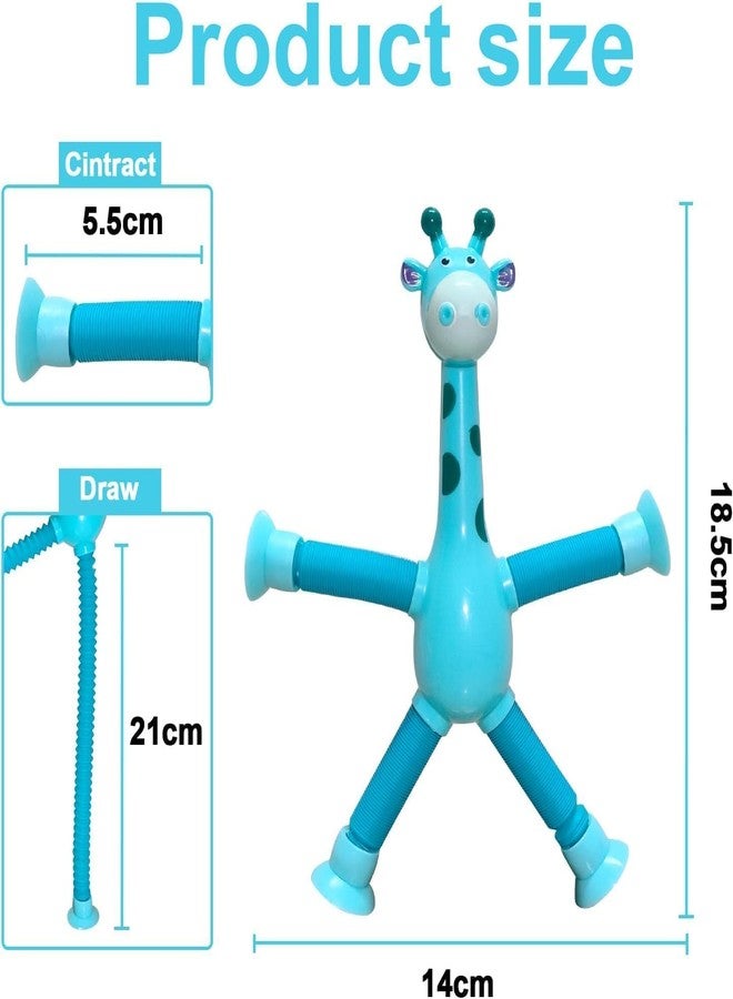 DEOXY LED Telescopic Suction Cup Giraffe Toy, Pop Tubes Fidget Toys, Shape Changing Telescopic Sensory Tubes Fidget Tubes Sensory Toys Suction Toy, Funny Gift (Pack of 4) - Image 4