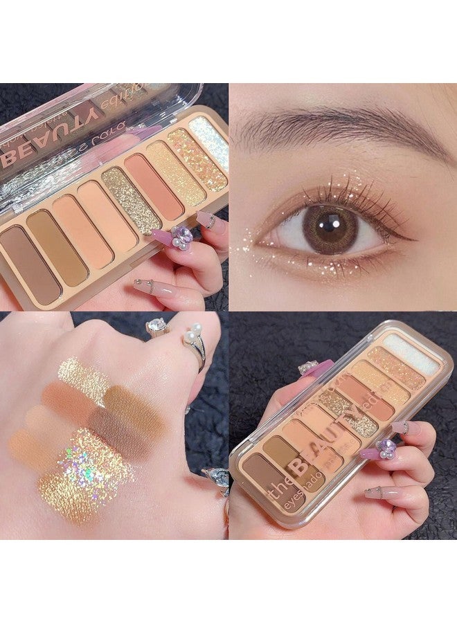 Sumeitang SUMEITANG Naked Eyeshadow Palette 9 Colors Neutral Nude Matte Shimmer Glitter Eye Shadow Pallet High Pigmented Ultra-Blendable Naturing-Looking Waterproof Long Lasting Makeup Palette - Image 3