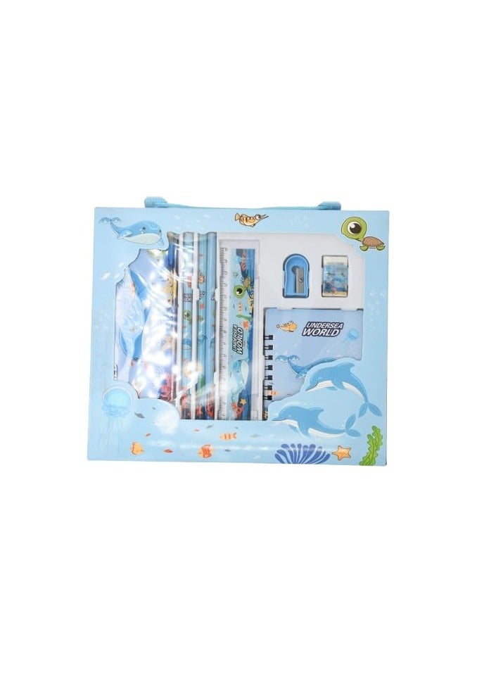 مجموعة أدوات مكتبية للأطفال مجموعة لوازم مدرسية (3 قلم رصاص+ مقلمة + استيكة + برايا + نوت بوك ) - Image 3