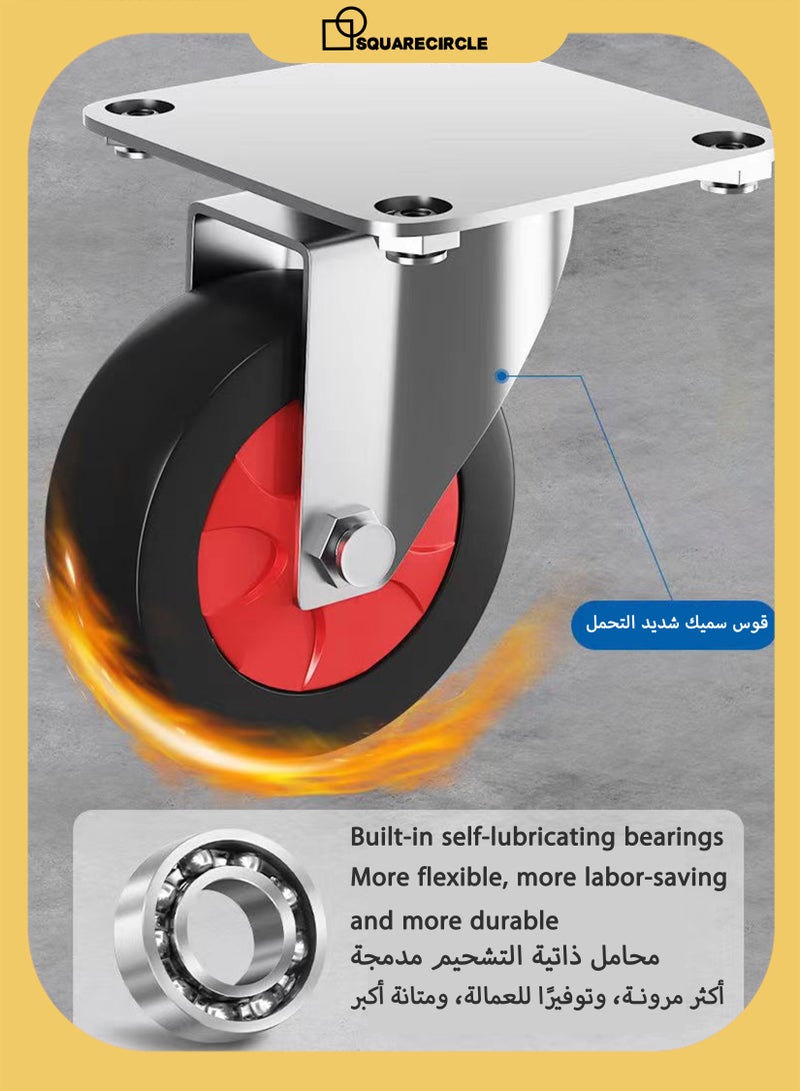 Squarecircle Folding Hand Truck Platform Cart – Portable Heavy-Duty Dolly with 360° Rotating Wheels for Easy Storage  - Image 3