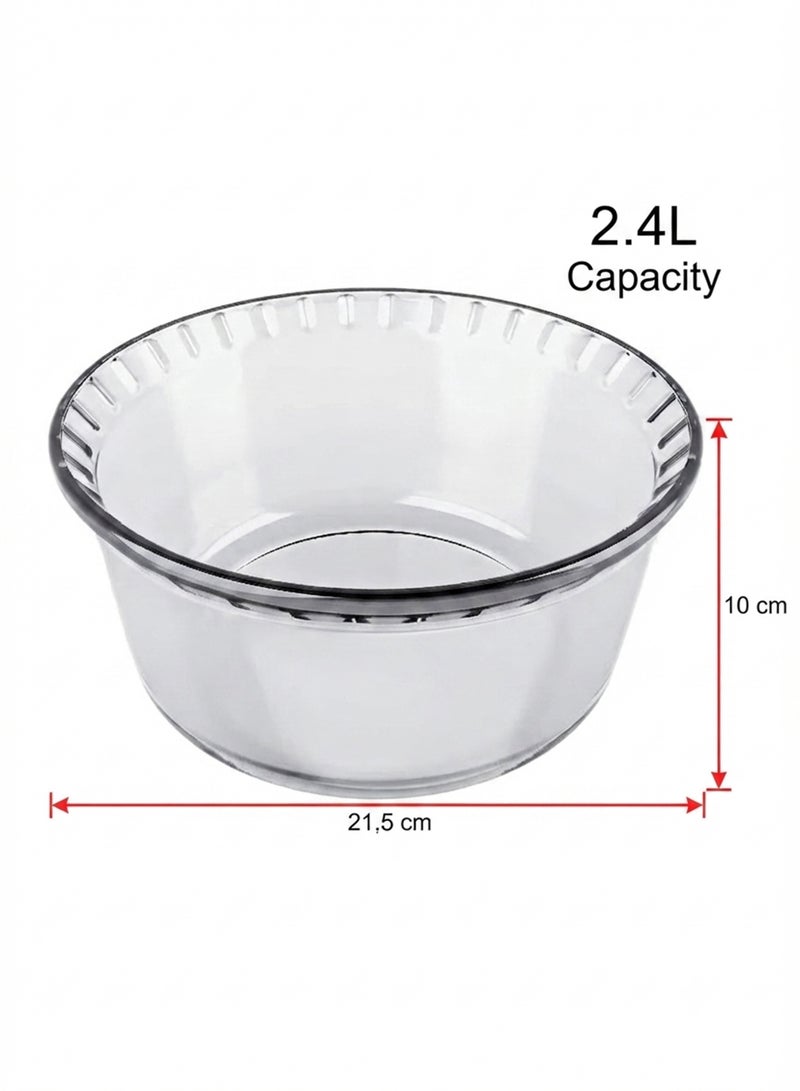 MARINEX Large Glass Soufflé Dish 2.4L – Extra-Large Heat-Resistant Bakeware | Transparent Oven-Safe Round Soufflé & Baking Dish - Image 3