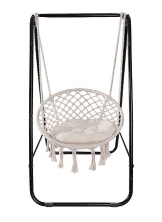 Strength Hammock Chair Macrame Hammock Included Heavy Duty Stand Max330Lbs (Beige) - pzsku/ZE17ED057788FD58E76D0Z/45/_/1690972619/02a0117b-2adf-4ffc-b8f4-1f948358d38a