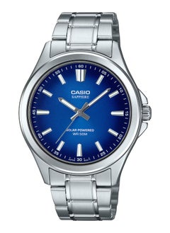 CASIO Quartz Solar Powered Blue Dial Stainless Steel Men's Watch MTS-RS100D-2AV 