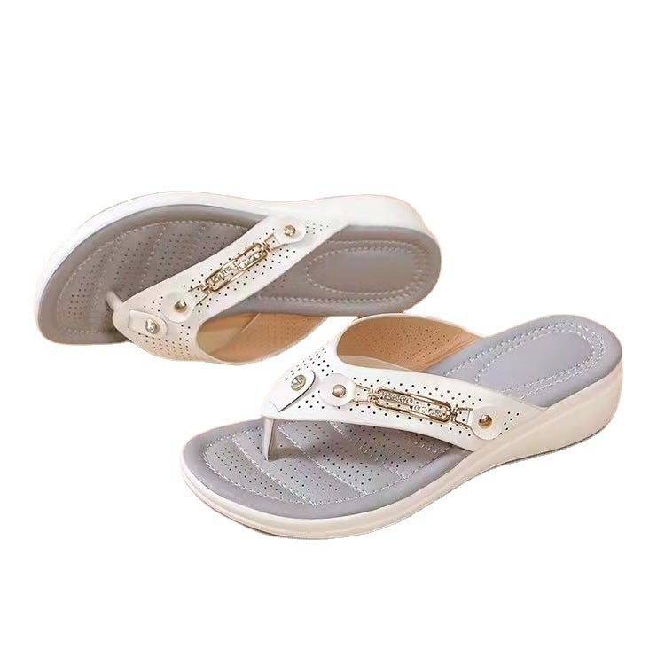 wish retro sexy street flip-flops female summer Korean version flat heel outer wear sandals foreign trade large size manufacturers wholesale black 36 - Image 2