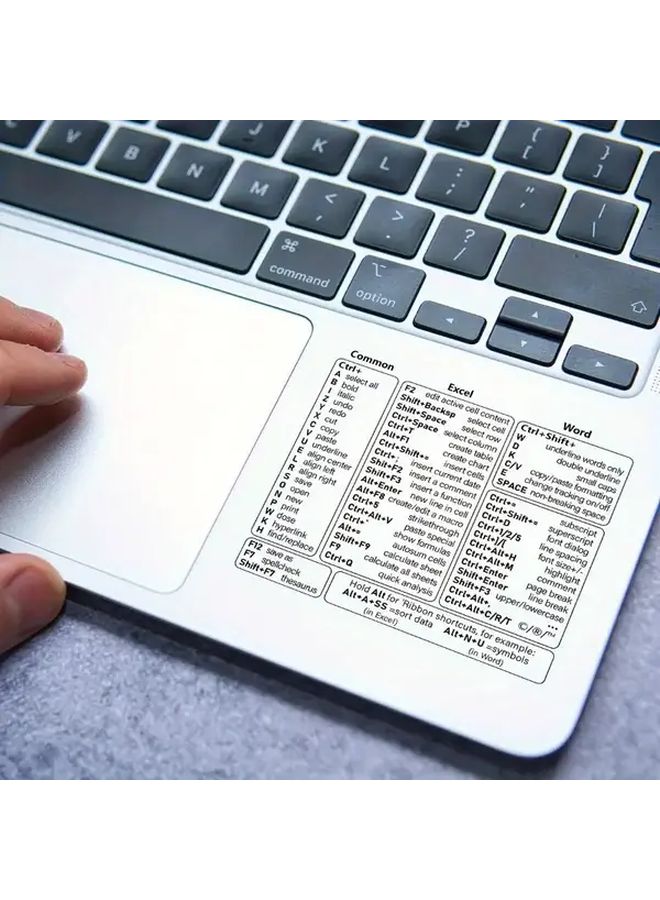 Microsoft Word Excel Keyboard Shortcut Stickers 2 Pieces Transparent Quick Reference Guide - Image 1
