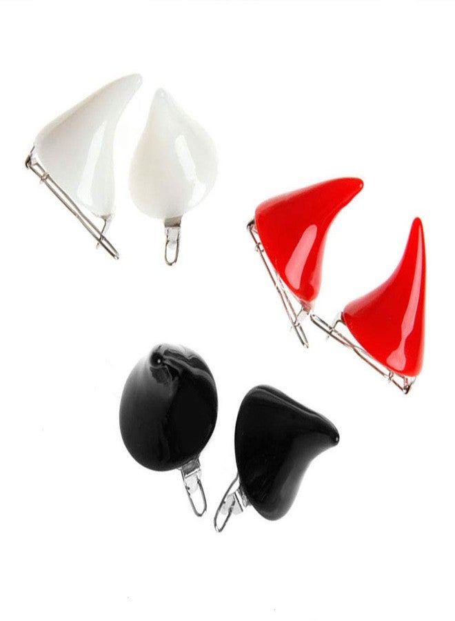 BinaryABC Halloween Devil Horn Hair Clips Hairpins Barrette,Halloween Cosplay Costume Party Accessories,6Pcs - Image 1