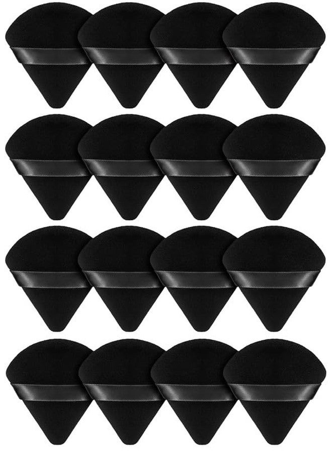 DATNASAYAD 16 Pieces Triangle Cosmetic Loose Powder Puffs Washable Reusable Soft Plush Foundation Sponge for Face Body Wet Dry Makeup Tool- Multicolor Pack of 16 - Image 1