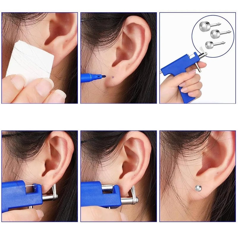 Ear Piercing Kit Steel 98pcs Ear Stud Professional Safe Multifunctional Tool Set - Image 4