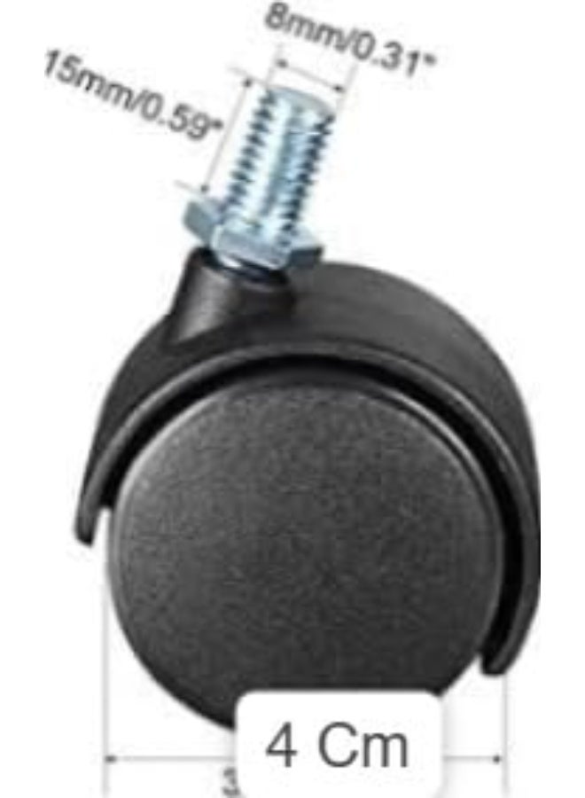 Generic mysouq-store [4 Pcs/set ] Wheel Furniture Casters for Computer and office Desks No Brake 4Cm -9mm  - Image 1