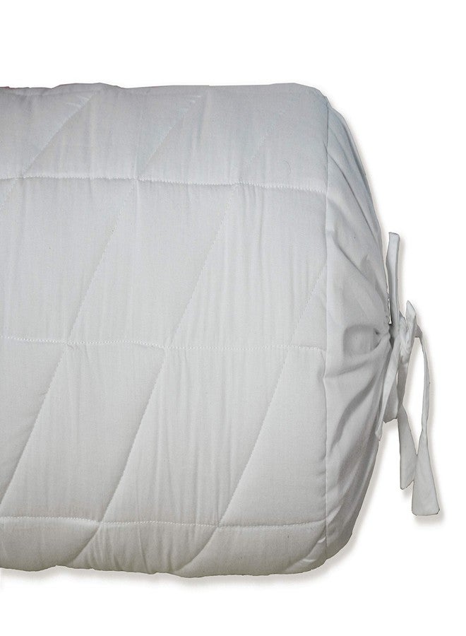 Saffron Quilted Bolster Pillow Cover (White, 8" Diameter x24 Long (20 cm x 60 cm)) - Image 5