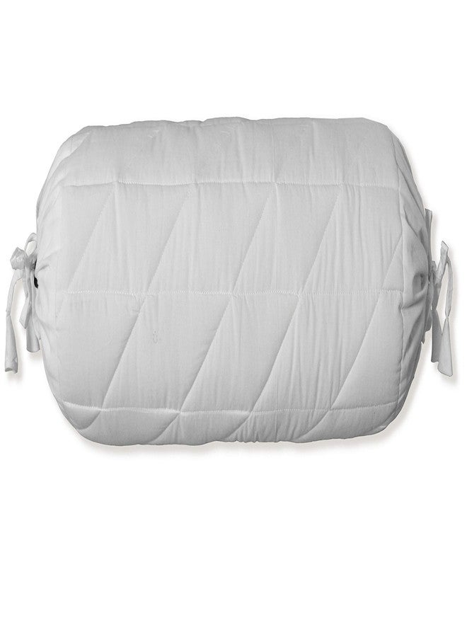 Saffron Quilted Bolster Pillow Cover (White, 8" Diameter x24 Long (20 cm x 60 cm)) - Image 4