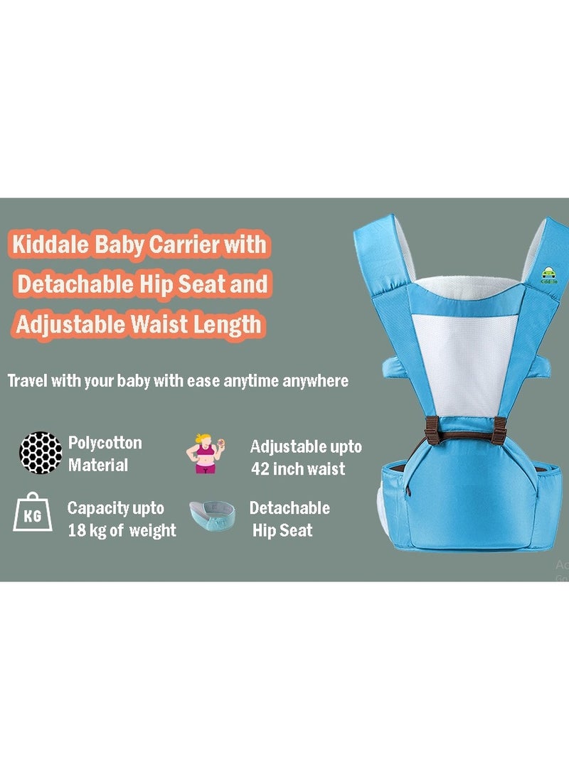 Kiddale - Baby Carrier Sling with Hip Seat Baby Carry belt Kangaroo Bag Blue - Image 1