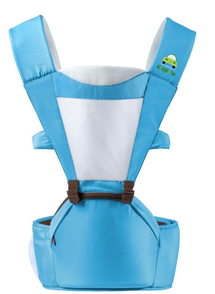 Kiddale - Baby Carrier Sling with Hip Seat Baby Carry belt Kangaroo Bag Blue - Image 1