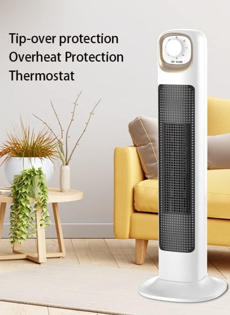 Denx Standing heater, Heater Indoor,Vertical Heater, PTC Electric Heater, 45°Oscillating, 3Modes, Timer, 2000W Portable Heater for Indoor Use, White,Fast Safety Room Heater for Bedroom Office - Image 2