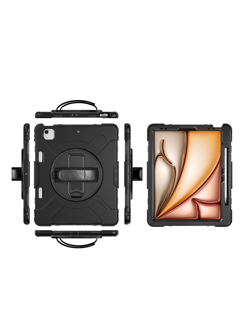 For iPad 10th generation 10.9 2022 pen slot shockproof protective case with 360 degree rotatable bracket hand strap - Image 1