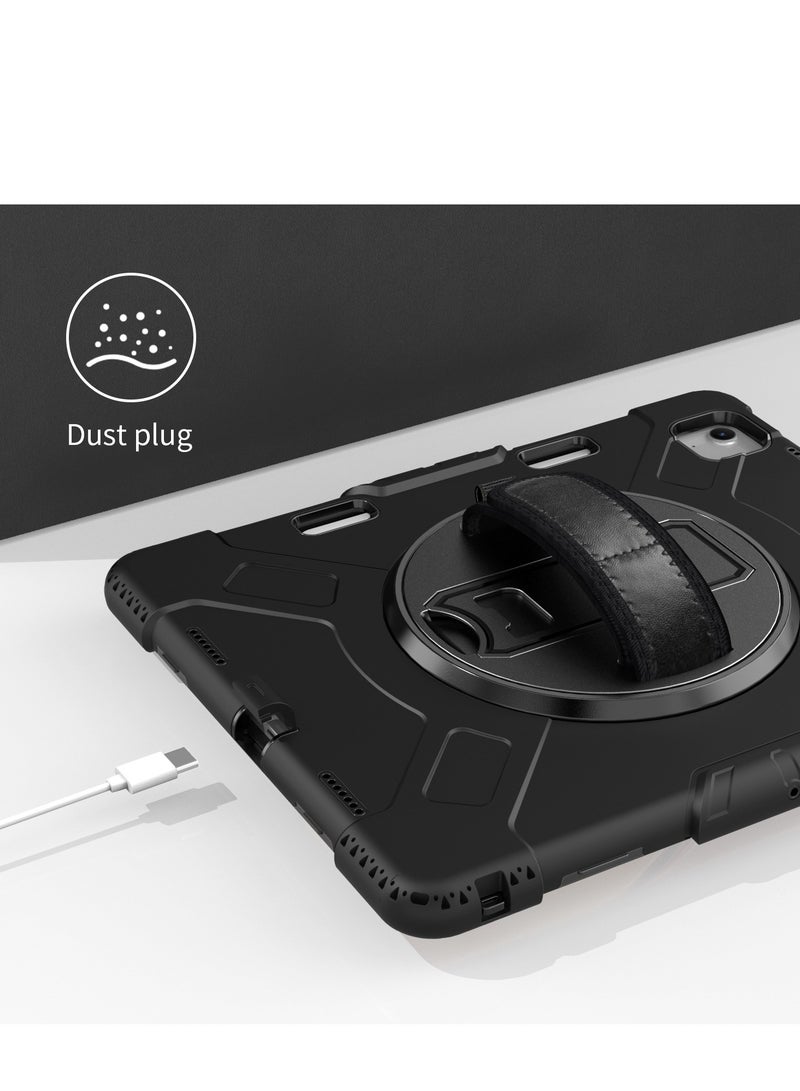 For iPad 10th generation 10.9 2022 pen slot shockproof protective case with 360 degree rotatable bracket hand strap - Image 2