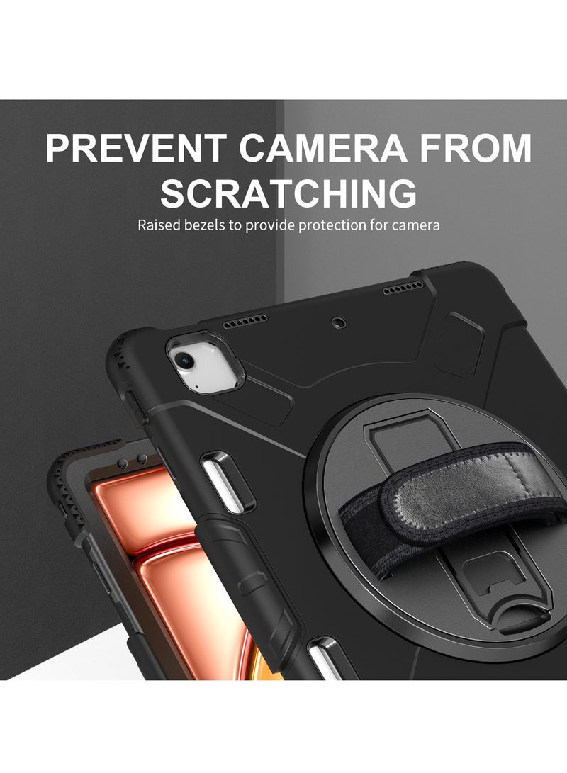 For iPad 10th generation 10.9 2022 pen slot shockproof protective case with 360 degree rotatable bracket hand strap - Image 5