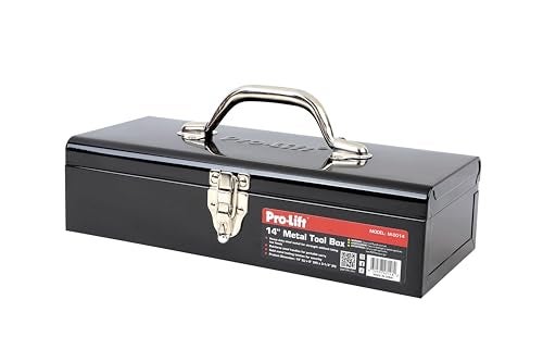 Pro Lift ProLift Steel Tool Box 14inch Metal Toolbox Portable with Handle Heavy Duty Metal Latch Closure Small Carry Storage Box Tools Organizer - Image 1