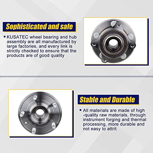 KUSATEC 513275 2PCS Front/Rear Wheel Bearing and Hub Assembly Fit for Ford Edge Flex Taurus 2010-2019, Lincoln MKS MKT MKX 2009-2019, 5 Lug Bolts w/ABS - Image 4