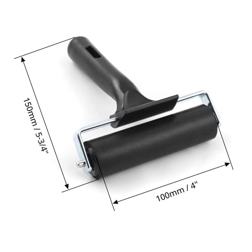 KRYTONE�.Fx 1PCS Rubber Roller Brayer Rollers, Glue Roller Black Handle for Ink Paint Block Stamping, Printmaking Wallpaper Arts Crafts(Color wil be send as per availlibility) (4 INCH) - Image 2