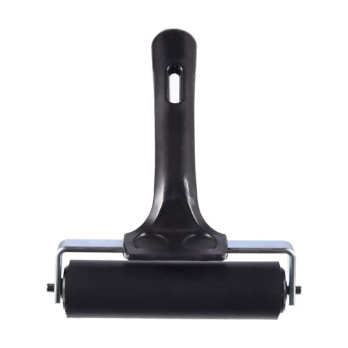 KRYTONE�.Fx 1PCS Rubber Roller Brayer Rollers, Glue Roller Black Handle for Ink Paint Block Stamping, Printmaking Wallpaper Arts Crafts(Color wil be send as per availlibility) (4 INCH) - Image 1