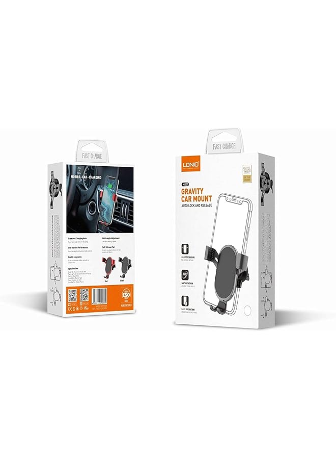 LDNIO Gravity Linkage Mount Adjustable 360° Rotation Auto Lock Car Phone Holder For Iphone 11/11 Pro/11 Pro Max, Xr - Image 1