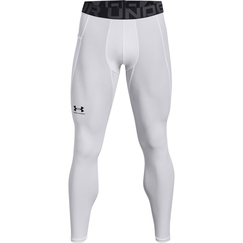 Under Armour Men's HeatGear Armour Leggings , White (100)/Black, Medium - Image 1