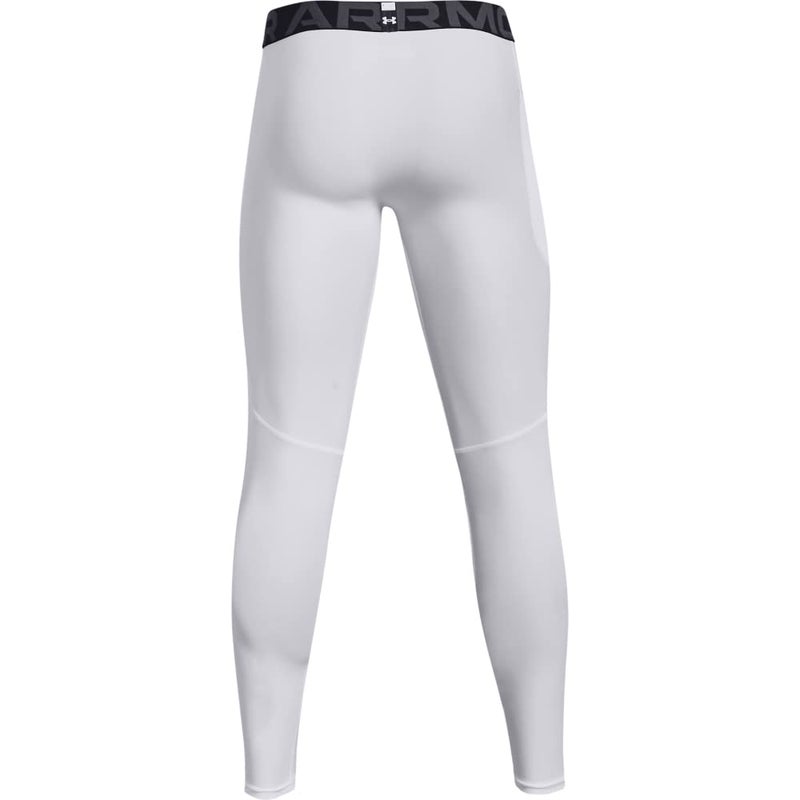 Under Armour Men's HeatGear Armour Leggings , White (100)/Black, Medium - Image 3