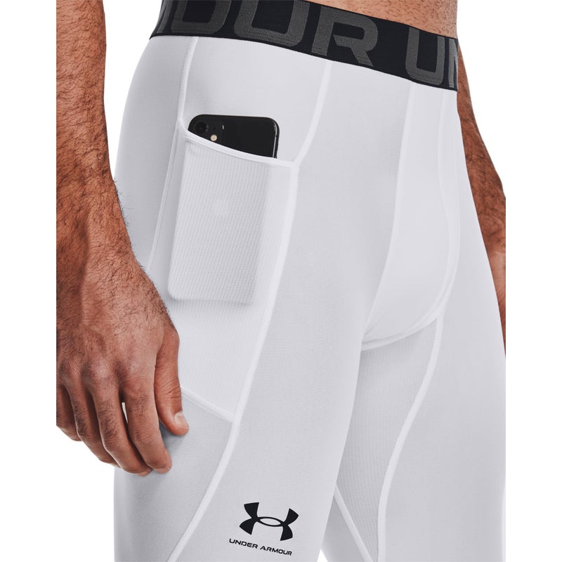 Under Armour Men's HeatGear Armour Leggings , White (100)/Black, Medium - Image 4