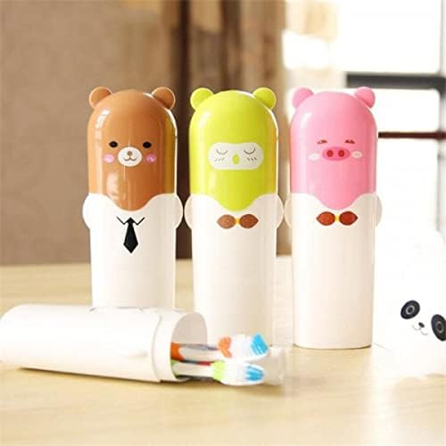 Riviox Portable Cartoon Animal Design Toothbrush Holder Box, Pack of 2, Multicolor - Image 5