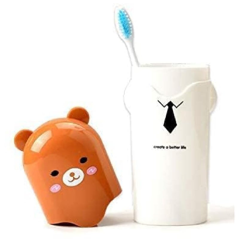 Riviox Portable Cartoon Animal Design Toothbrush Holder Box, Pack of 2, Multicolor - Image 2