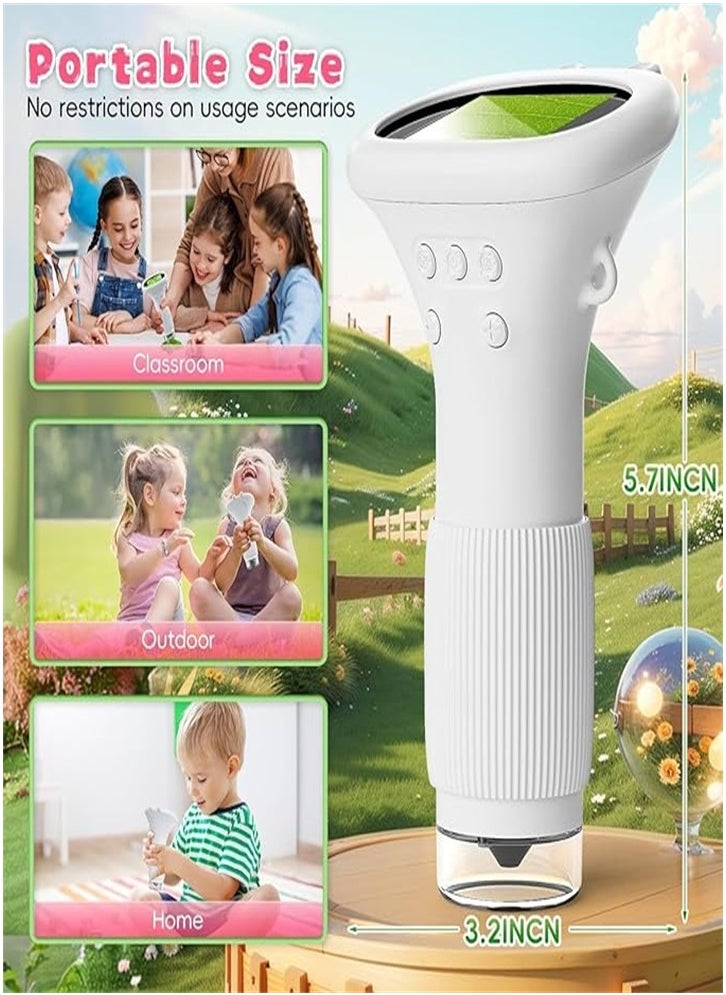 Generic Kids Microscope, Microscope with 2 Inch Screen - 200X Zoom Mini Handheld Microscope Camera for 3 4 5 6 7 8 9 10 11 Years Old Girls Boys Birthday Gift (White)  - Image 5