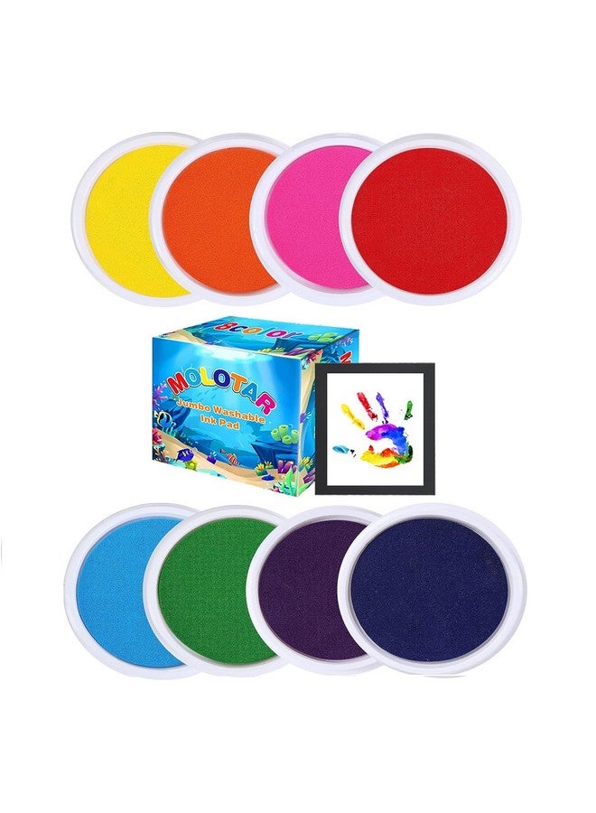 MoloTAR Craft Large Ink Pad Stamps Partner Diy Color8 Colors Round Rainbow Finger Ink Pad For Kids - Image 1