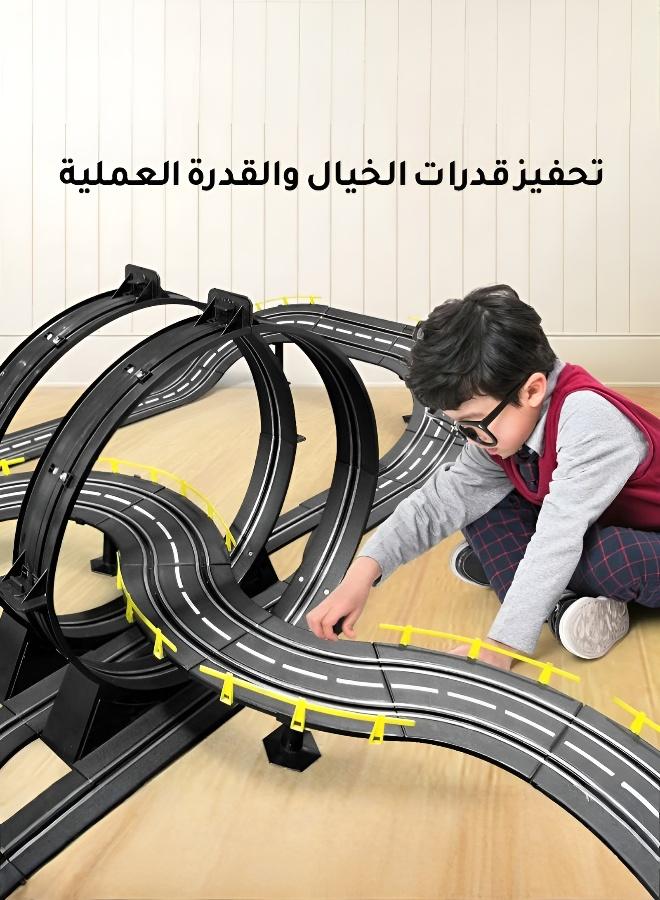 7m Track Racing Toy, Electric Remote-Control Track Toy, High-Speed Electric Dual-Track Set, Large Dual-Track Set for Kids (Ages 8–10 Boys), Includes Remote Control and 2 Cars (Comes with a Screwdriver and 10 Carbon Brushes) - Image 3