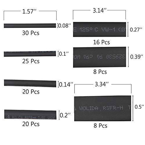 MCIGICM 127 قطعة أنابيب انكماش حراري 2:1، مجموعة لف أسلاك كهربائية عازلة، مجموعة أنابيب انكماش حراري (7 أحجام) - Image 2